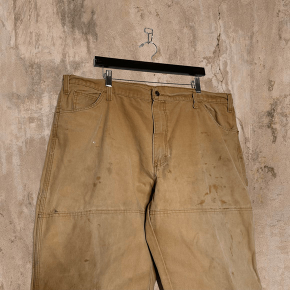 Desert Tan Dickies Carpenter Pants Baggy Fit Double Knees Canvas Black Label - Picture 4 of 6